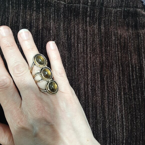 Rare Vintage triple stacked boho whimsygoth ring - Picture 3 of 6